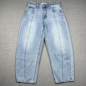 Vervet By Flying Monkey Jeans Womens 29 Blue Kate Barrell Baggy Denim Studded